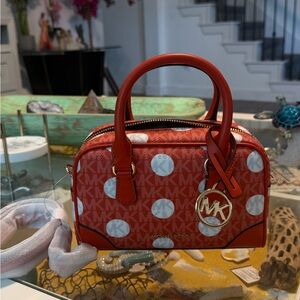 Michael Kors Red and White Mini Bag